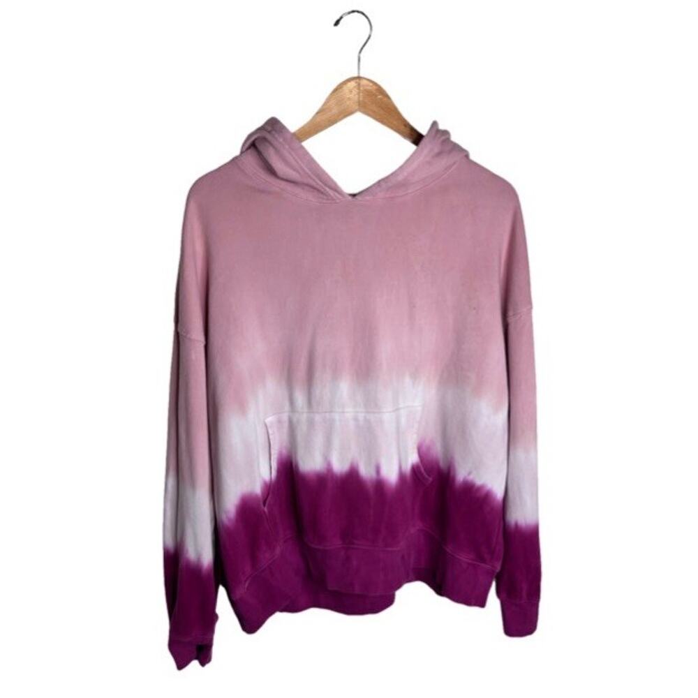 Wild Fox Olivia Hoodie Pink Tie Dye Size XL Kangaroo Pocket Grunge Cotton
